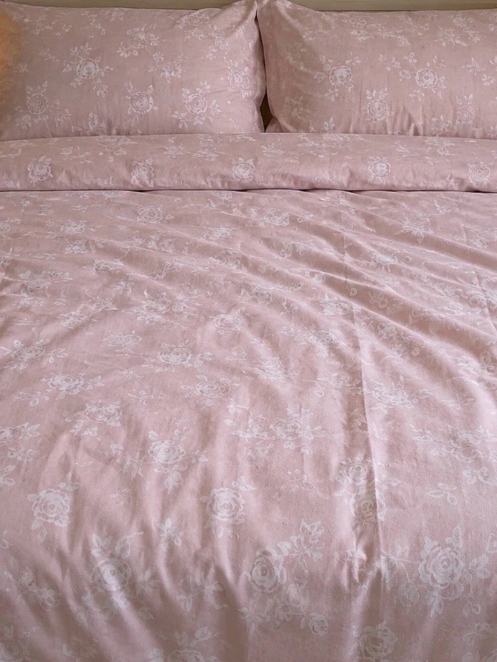 Beautiful Color! Wake In Cloud Pink Floral Duvet Cover – Full Size Cottage Core